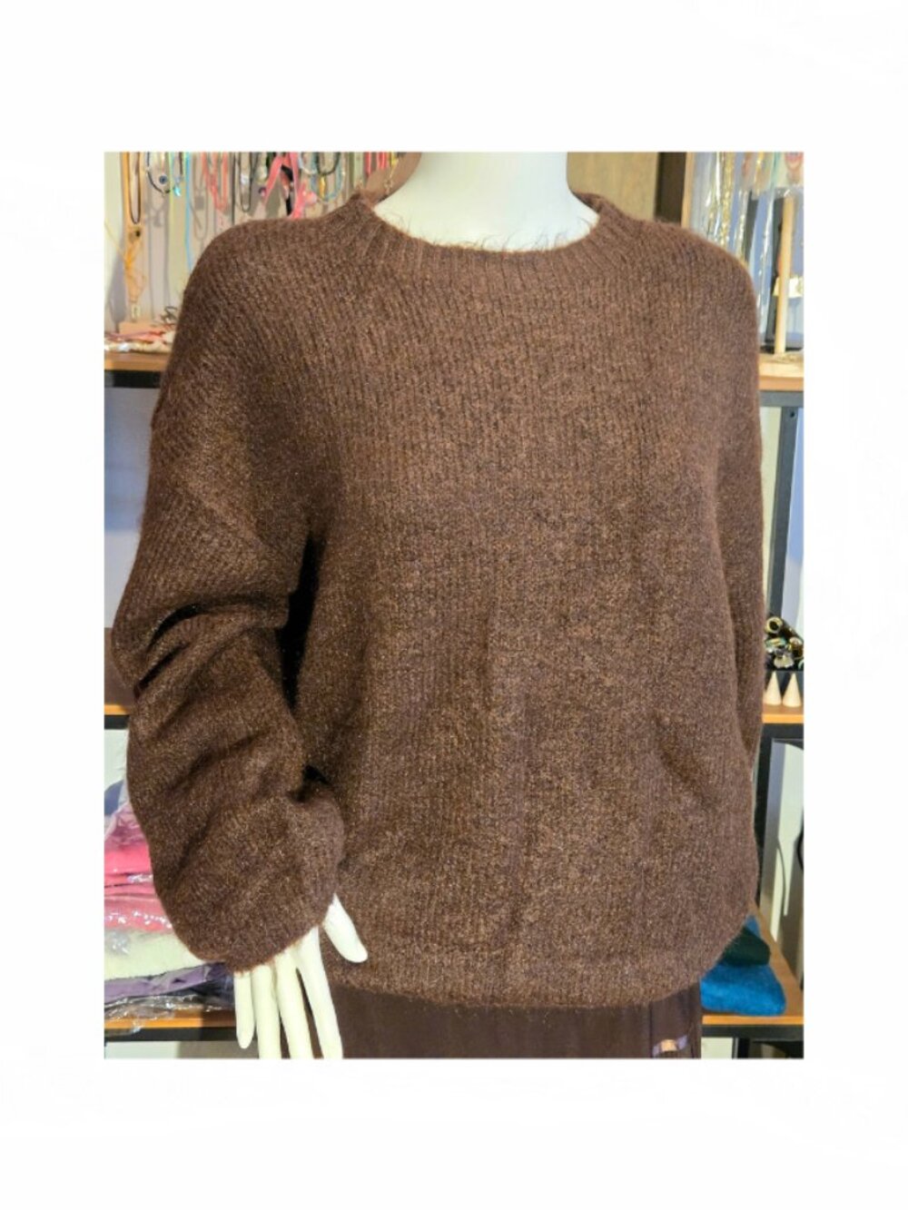 NEW FW2026 Brown wool Mix Sweater XL 14 - Picture 3 of 8